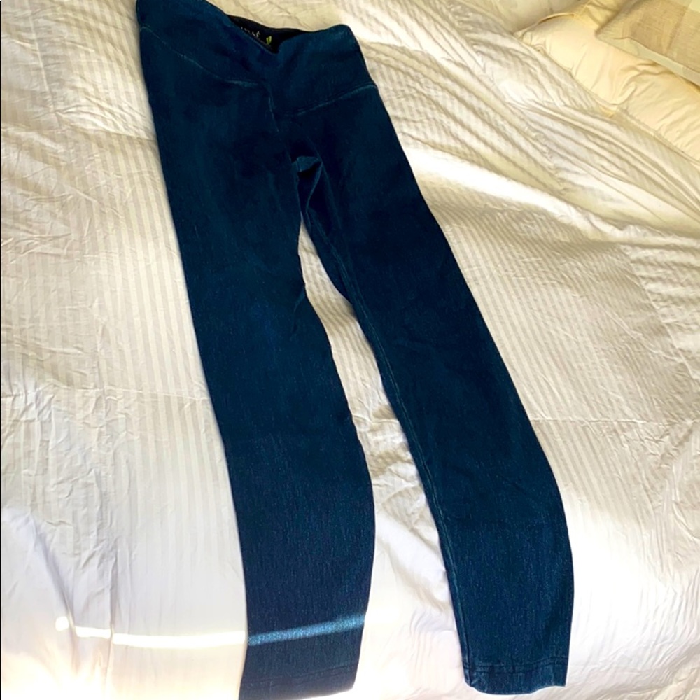 High waisted denim leggings.